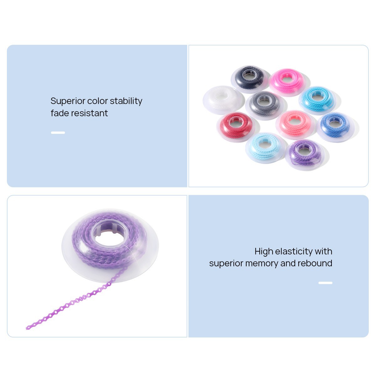 Dental Orthodontic Power Chains Braces Rubber Bands Elastic Short/Long/Closed