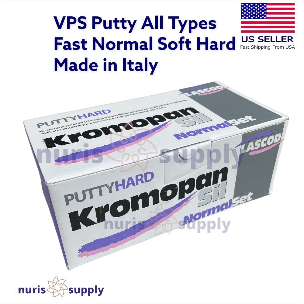 KromopanSil Dental VPS Putty Impression Material 2×300 ml Soft Hard Fast Normal