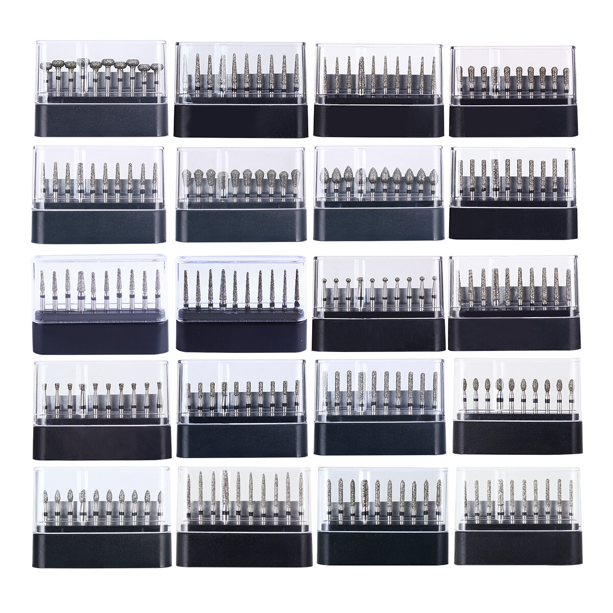 AZDENT Dental Super Coarse Diamond Burs Drills 20 Types for High Speed Handpiece