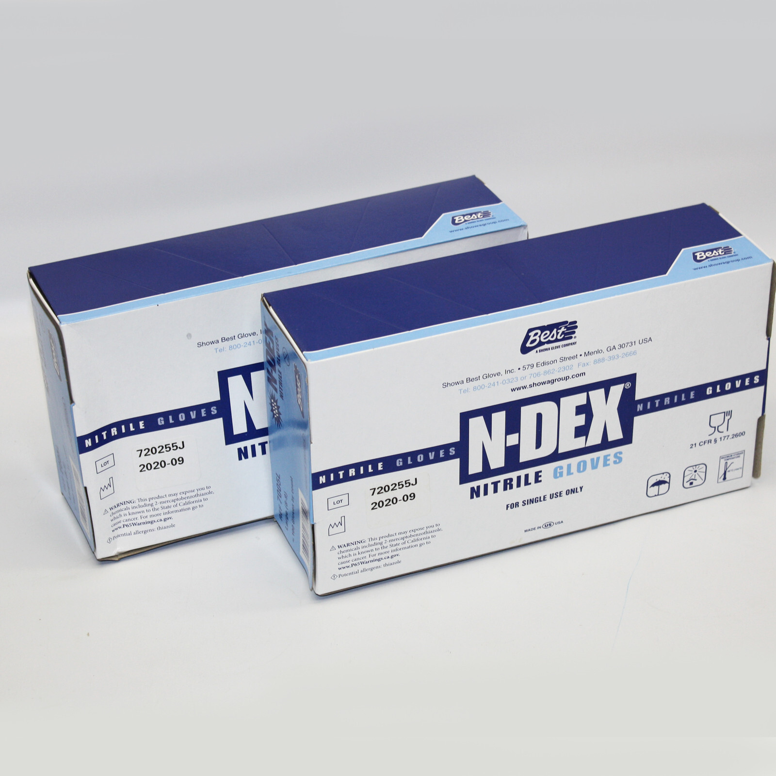 Made in USA 200ct Nitrile Disposable Gloves 4 mil Large Size 8-9 Latex Free