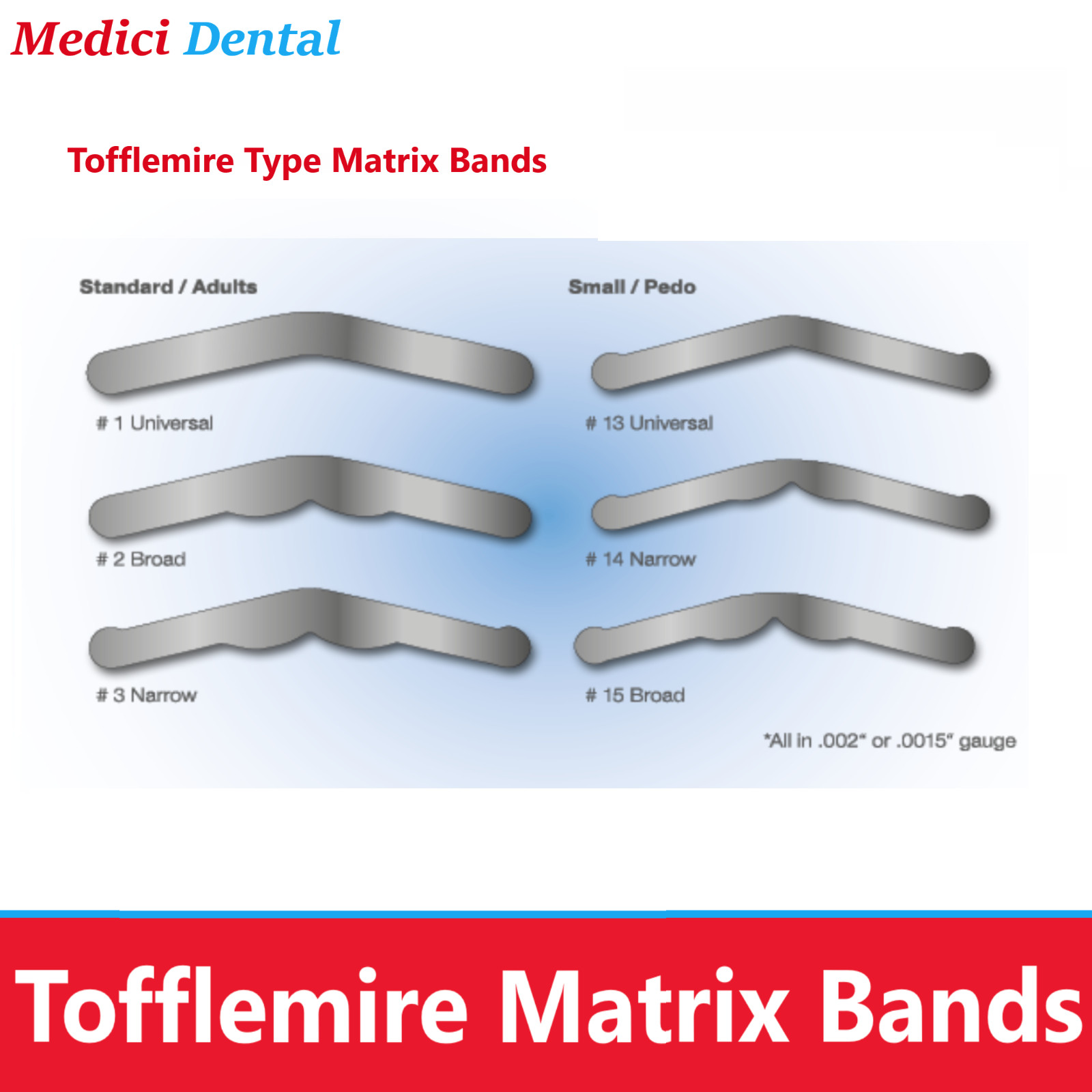 Dental Universal Matrix Bands Tofflemire Bands #1 .001″ UltraThin HO Bands Type