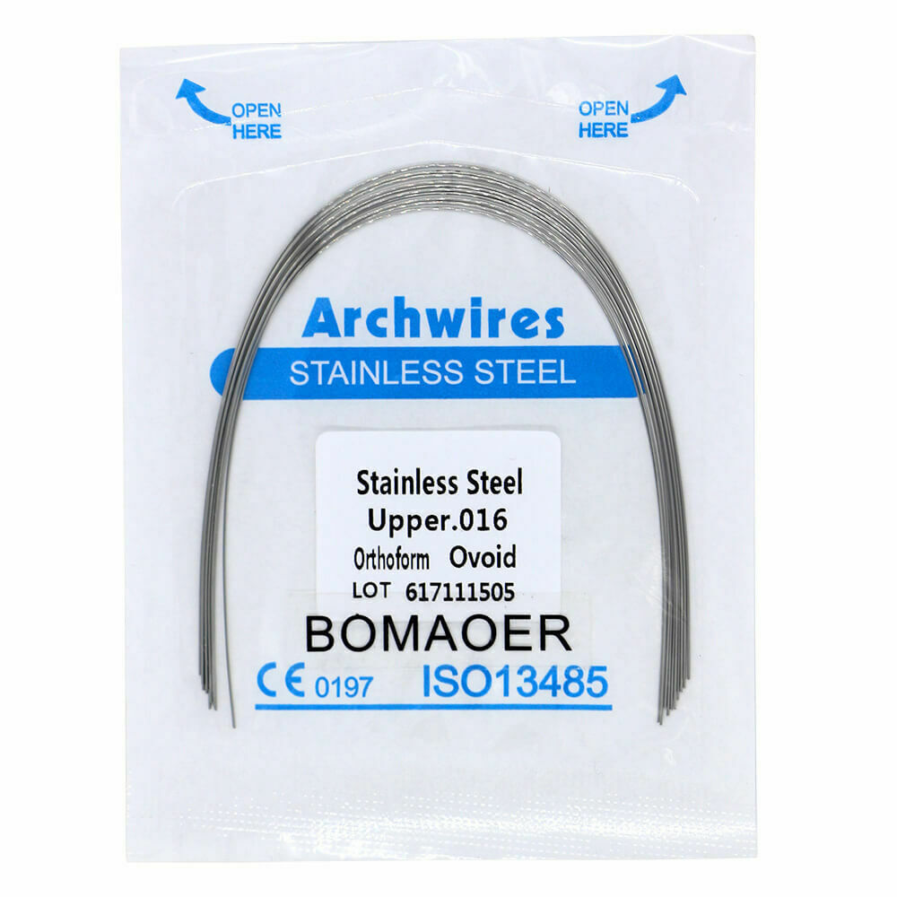 5-200packs Dental Orth Stainless Steel Round Arch Wire 016 Upper 10pcs/bag