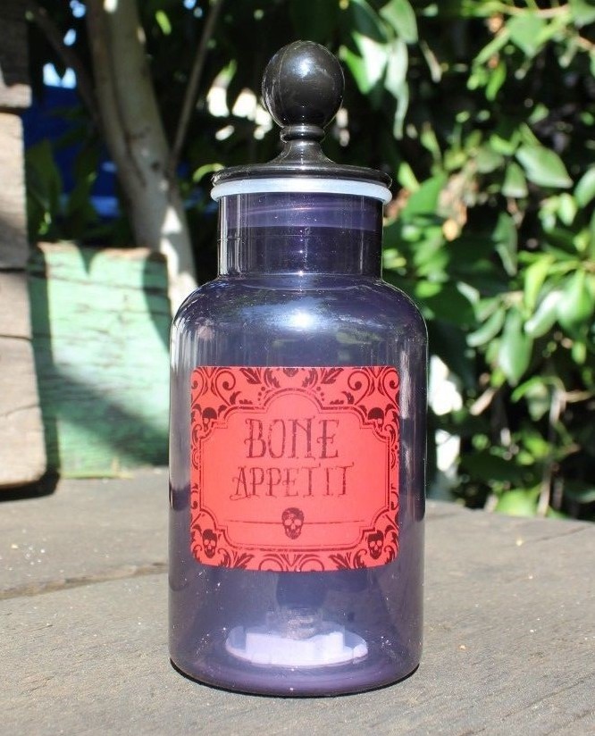 Halloween Light Up Bone Appetit Witch Magic Spell Science Lab Chemistry Bottle