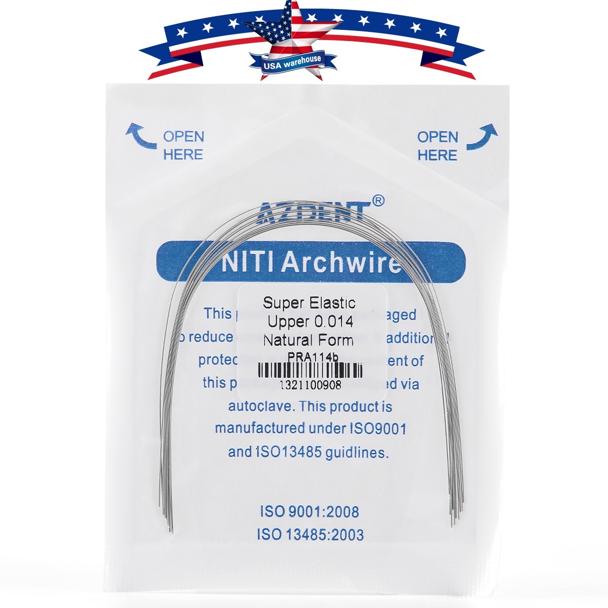 Azdent Dental Ortodoncia Alambres Redondo De Acero Forma Inoxidable Arco Natural