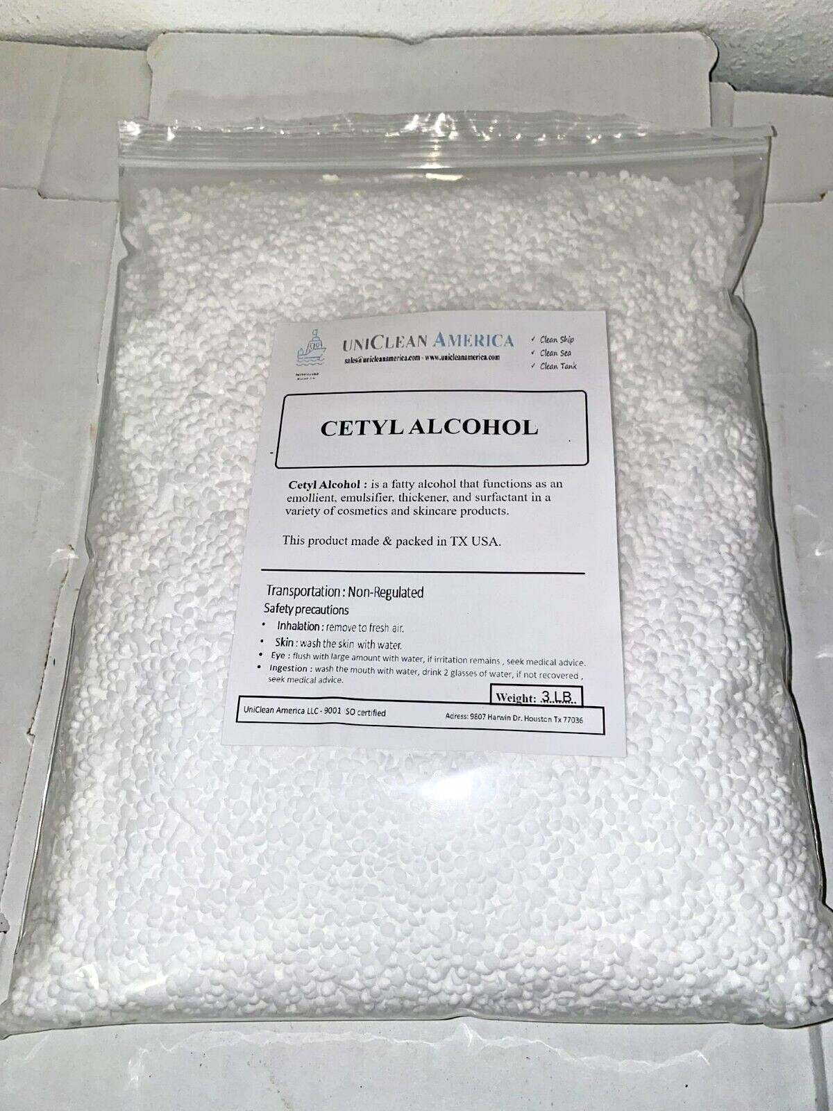 CETYL ALCOHOL – High Purity – for Industrial & Beauty Use
