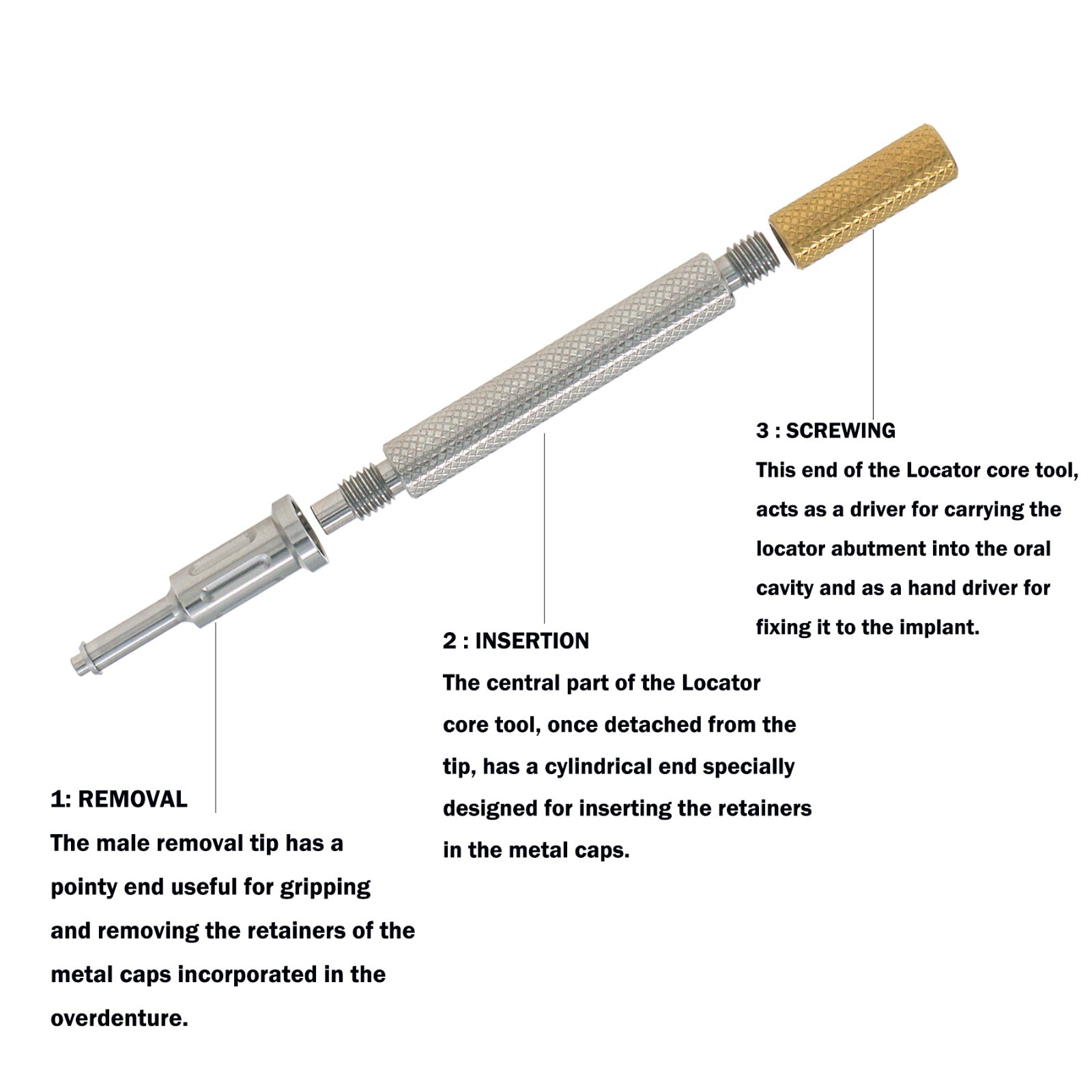 Dental Core Tool Ø3.5mm for BEGO, Zimmer, MIS, Cortex, Adin Attachment Abutments