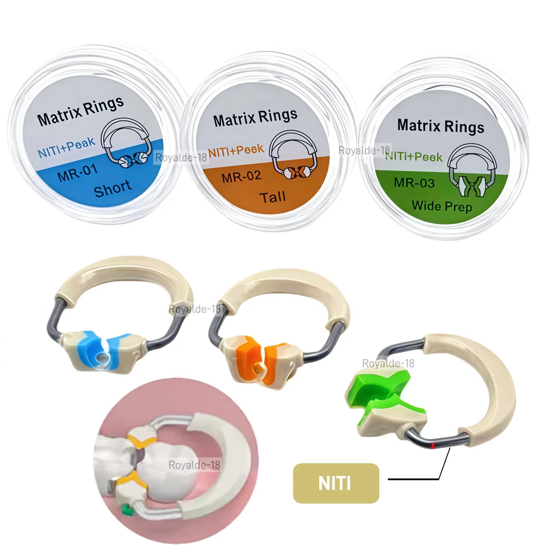 Dental Sectional Matrix System Nickel Titanium Alloy Matrices Clip Ring Bands