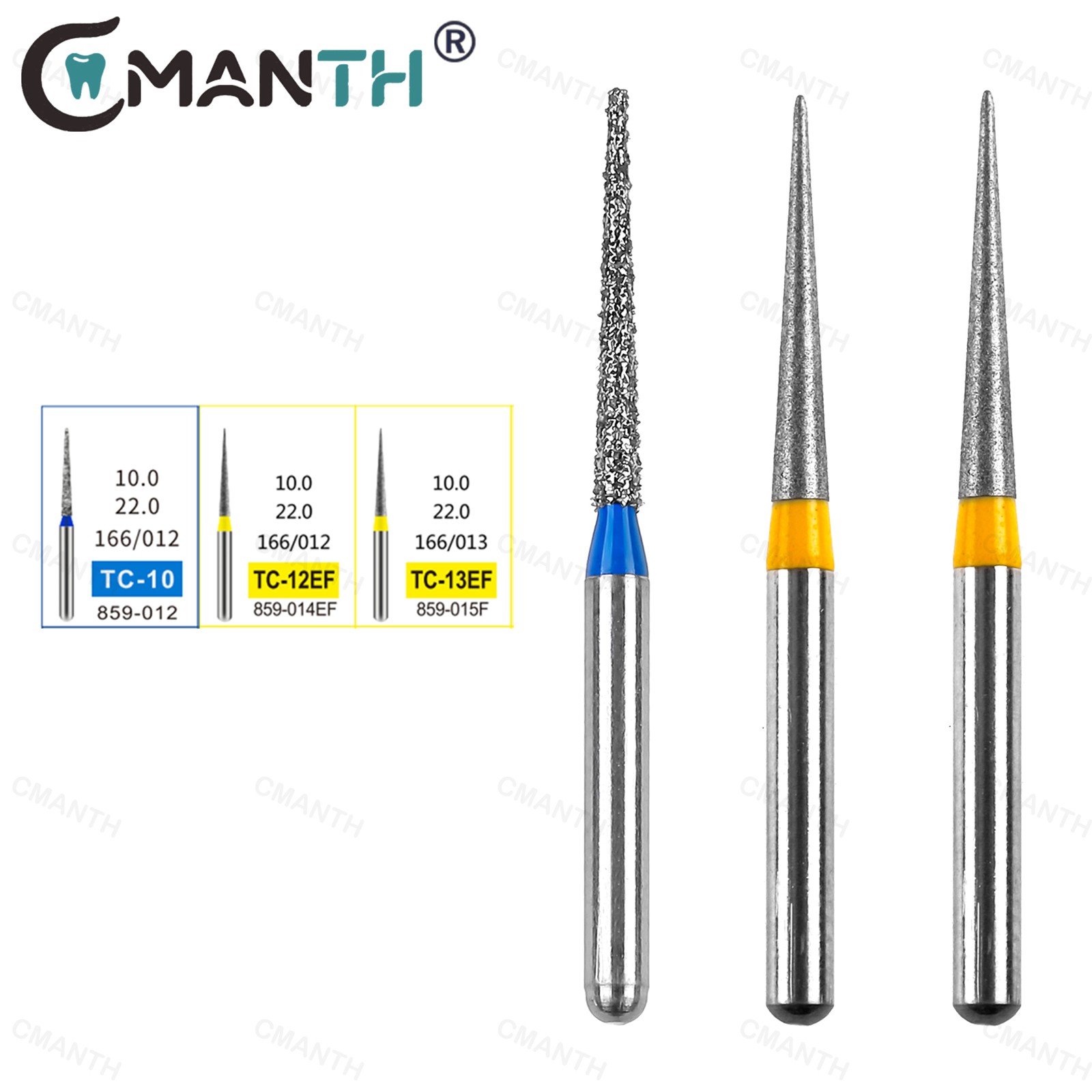 US 20Pcs Dental Burs Diamond Bur Taper Conical End Extra Fine For High Speed FG