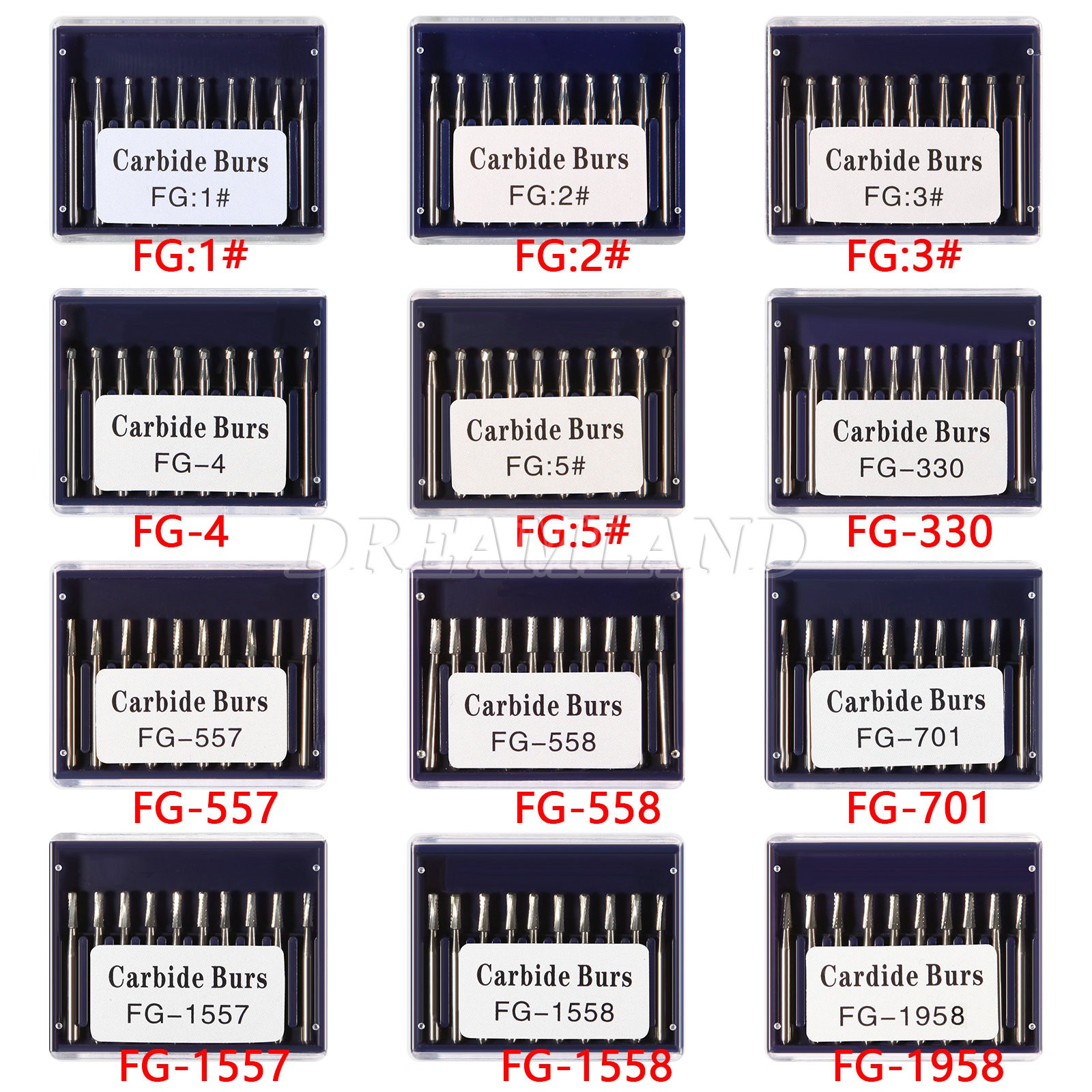 5pcs SANDENT Fresas de diamante dental para piezas de mano de alta velocidad