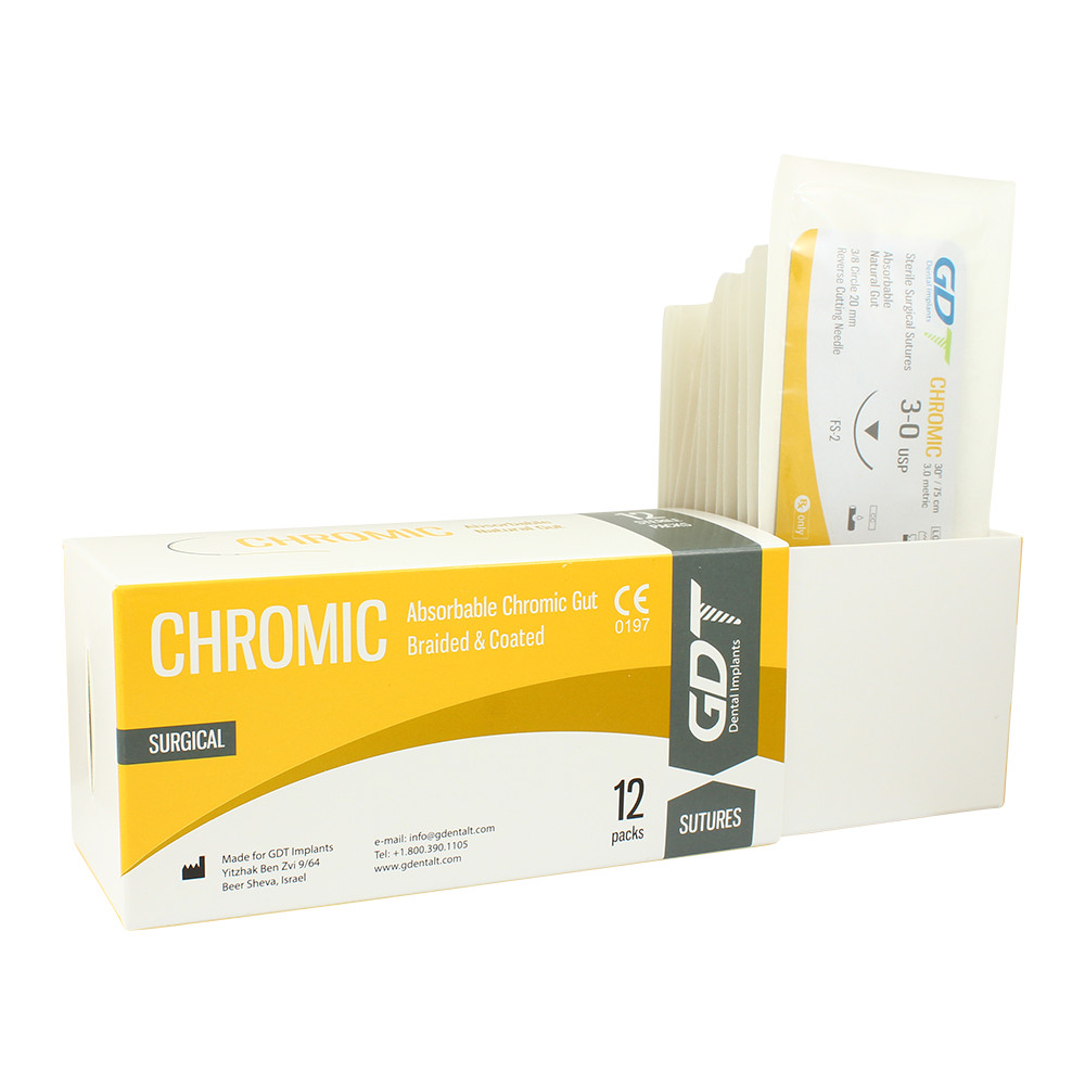 Chromic Monofilament Gut 3/0 Suture Emergency First Aid Home Wound Treating 75cm