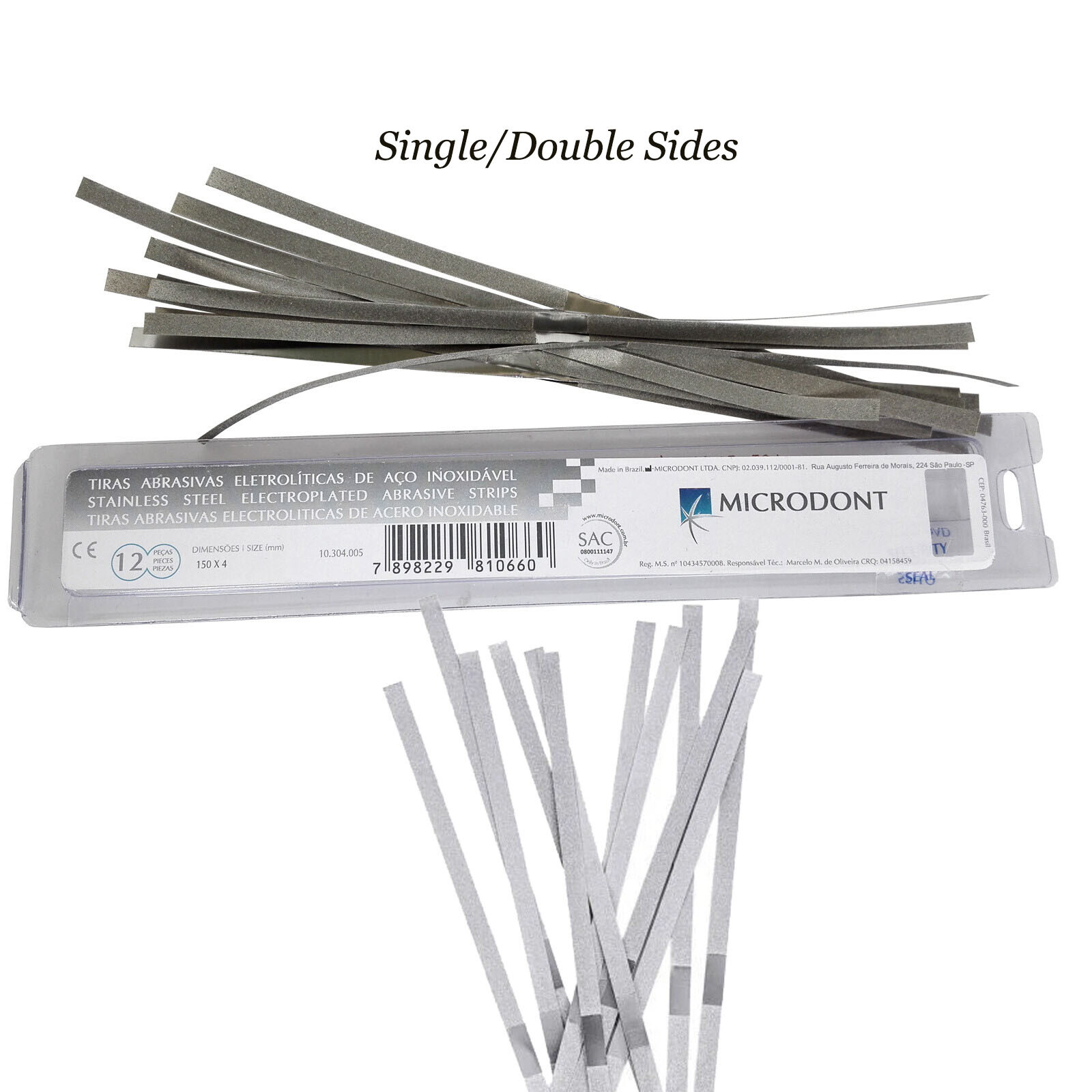 150*4mm Dental Microdont Stainless Steel Abrasive Strips for Finishing Polishing