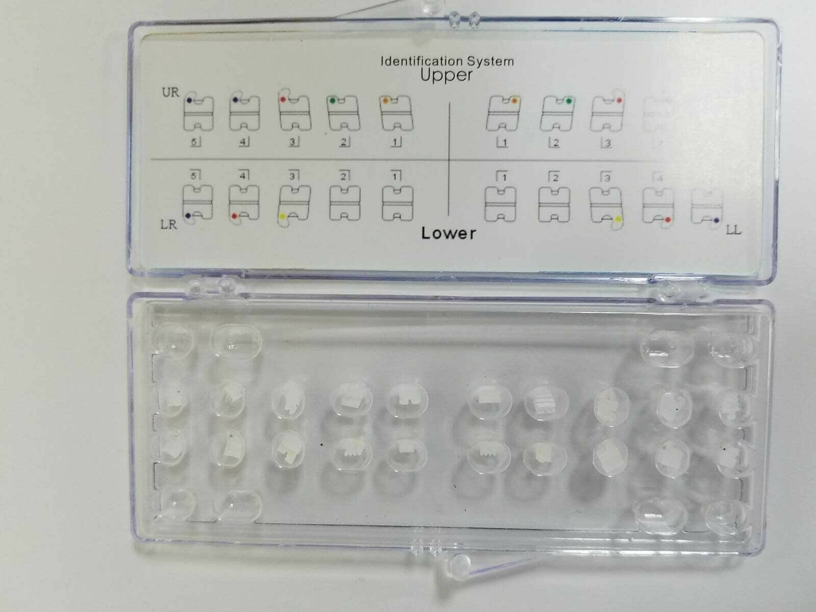 Economic Ceramic 3 LINES Base Roth .022″ Brackets, 345 with hooks. BCE21-24