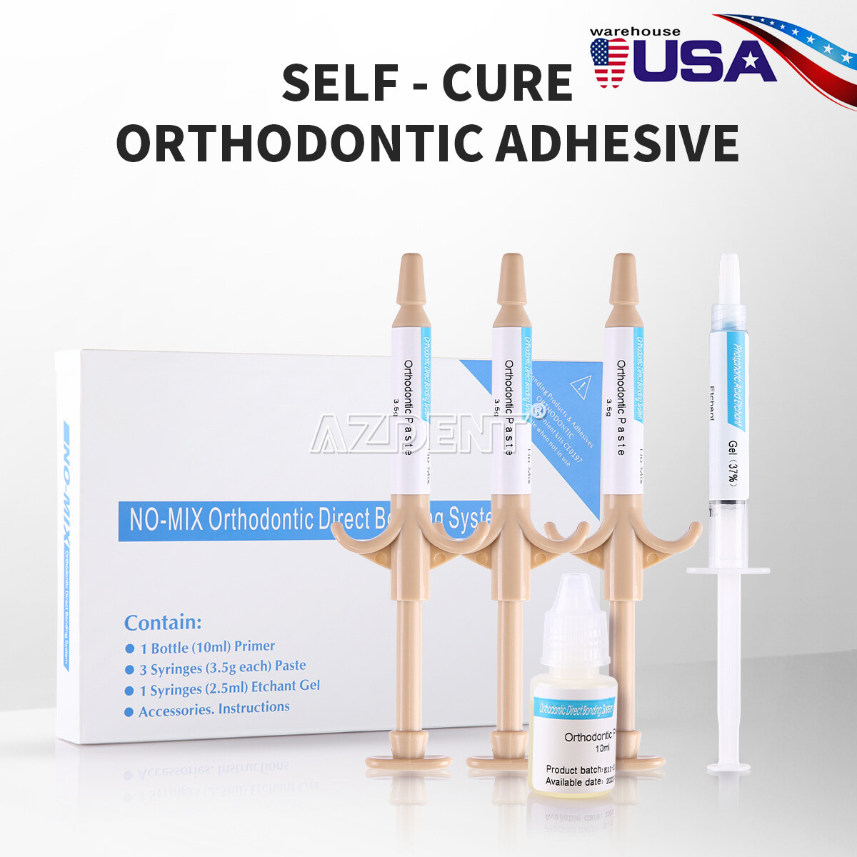 USA Dental Ortho Direct Paste Adhesive Bonding Self Curing Composite Resin Kit