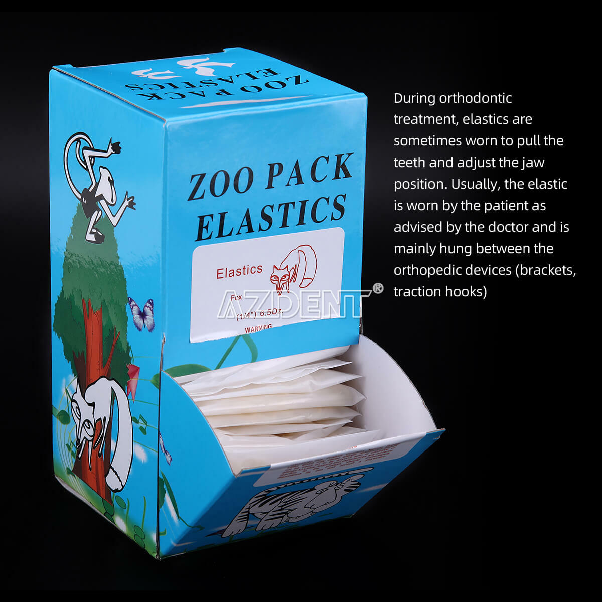 Dental Orthodontic Elastics latex Rubber Bands 5000pcs 3.5 OZ 1/8(chipmunk)