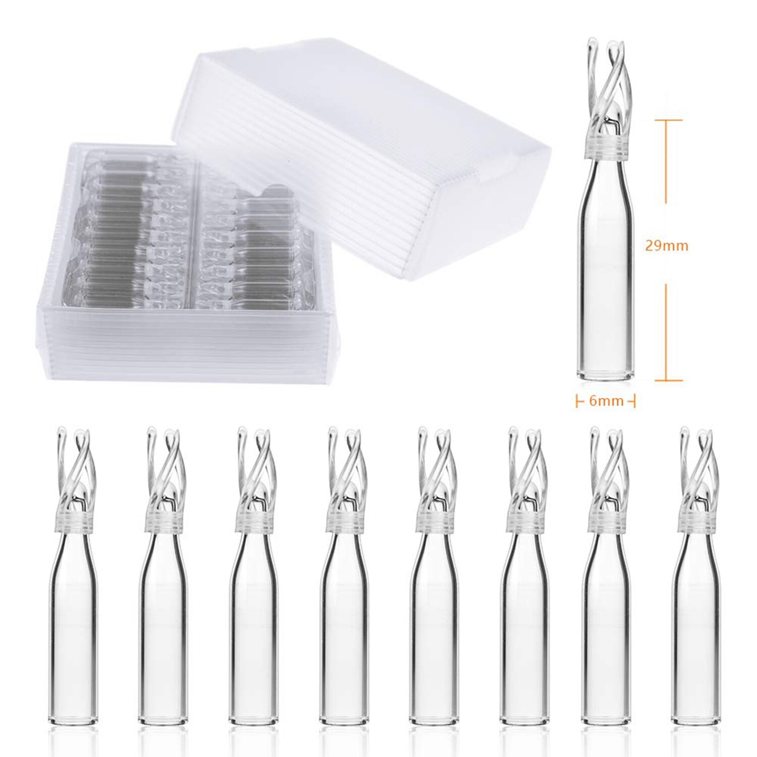 1000PCS 2ml Clear/Amber Vials+Screw Caps PTFE w/Writing Area+250uL Vials Inserts