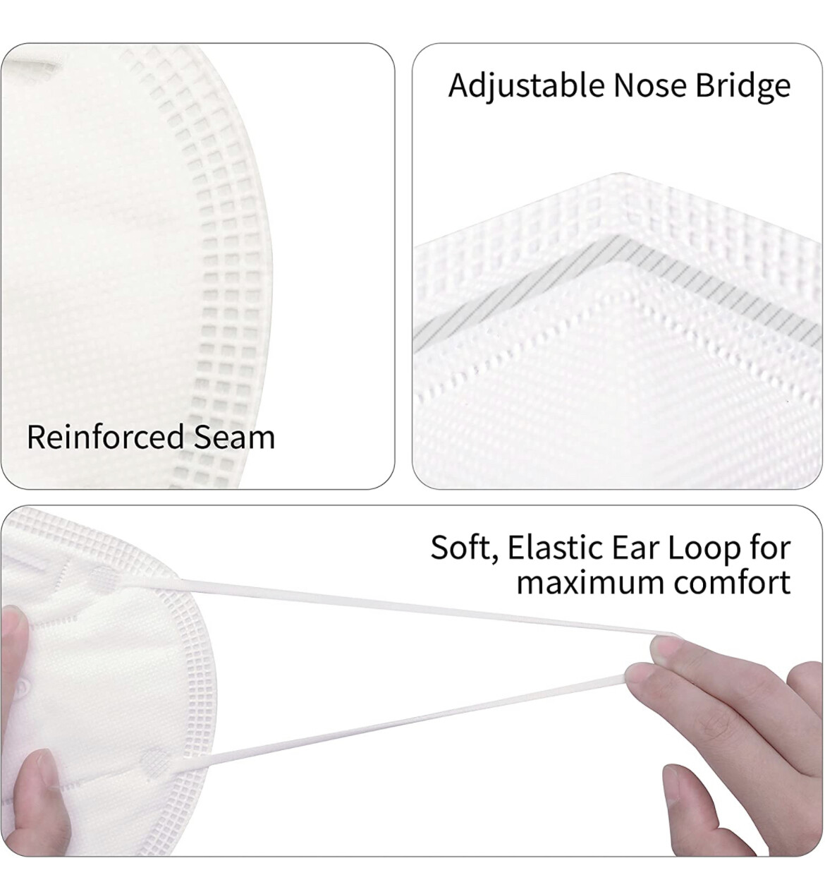10/50 Pcs White KN95 Protective 5 Layer Face Mask BFE 95% BYD Disposable Masks