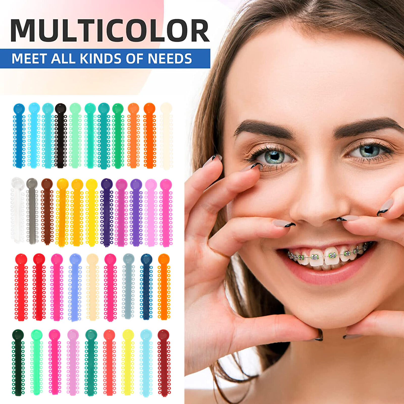 1040 Dental Orthodontic Ligature Ties Elastic Rubber Band Elastomeric Ligaduras