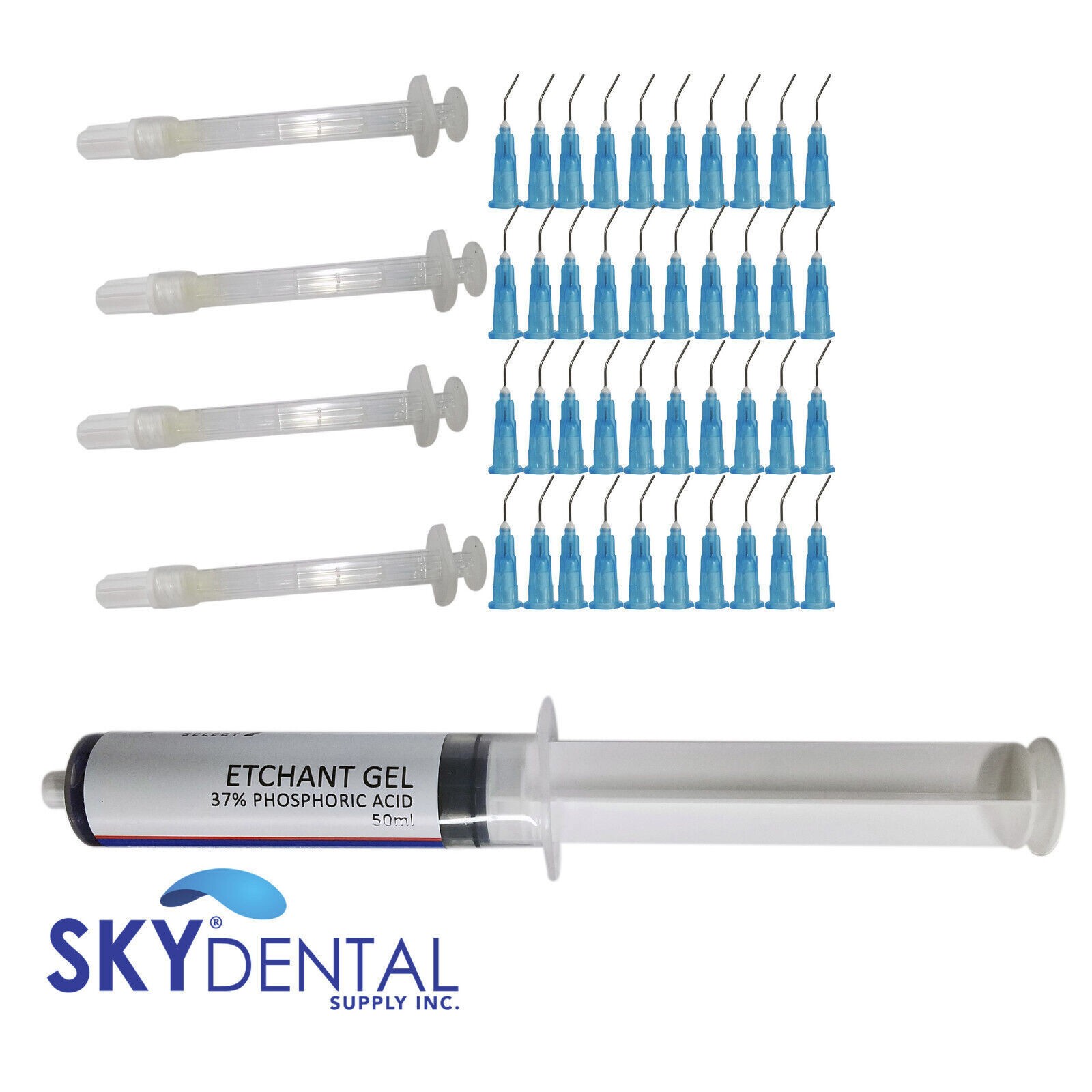 50ML Gel Kit Sky Choice Dental Etchant 4 Syringes Jumbo with 50 tips