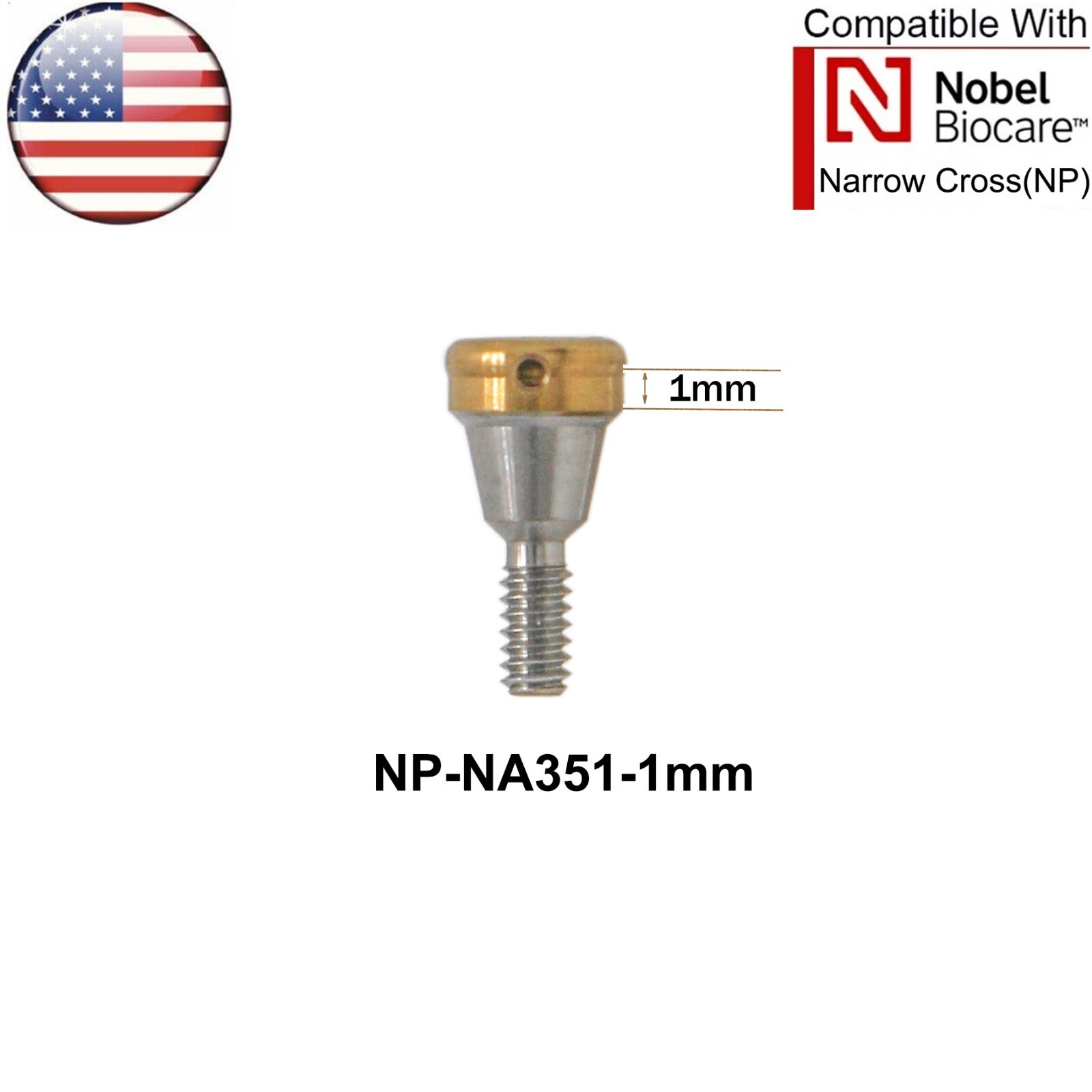 US For Nobel Active Locator Attachment Abutment NP/RP 1-5mm & Male Cap Inserts