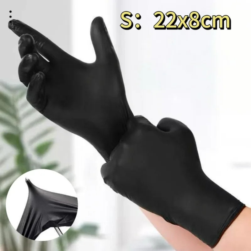 10-400Pcs Disposable Rubber Glove Black Latex Free PVC Gloves Household Kitchen