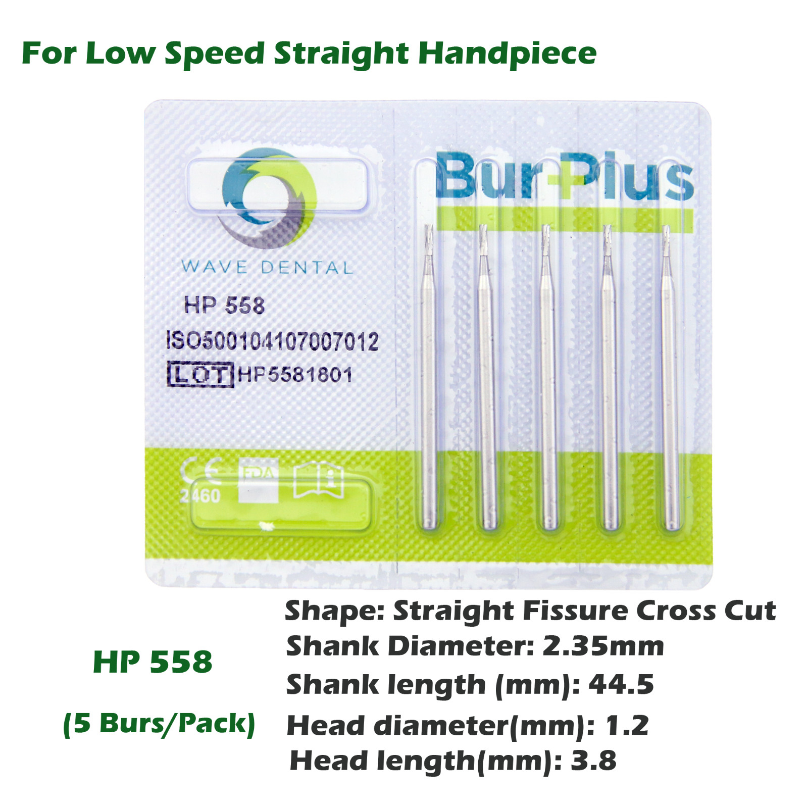 Wave Dental Carbide Bur Straight Handpiece Long Burs HP 555 557 558 559 563