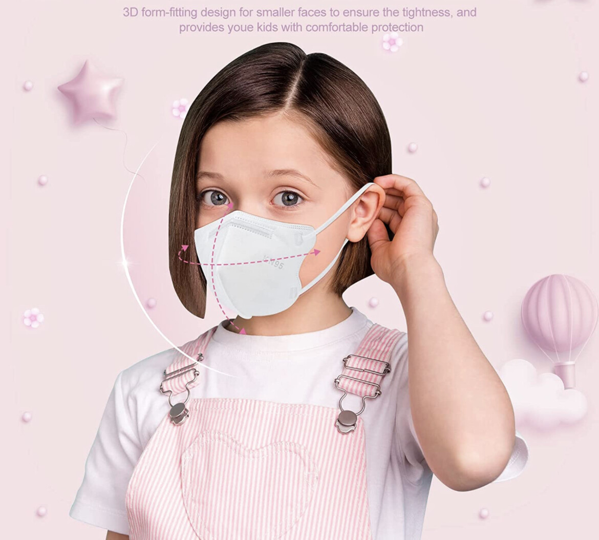 100/20 Pcs White KN95 Protective 5 Layer Kids Face Mask BFE 95% Disposable Masks