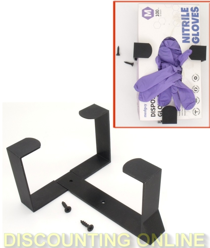 WALL MOUNT NITRILE & LATEX GLOVE BOX DISPENSER BRACKET WITH 2 SCREWS TO MOUNT