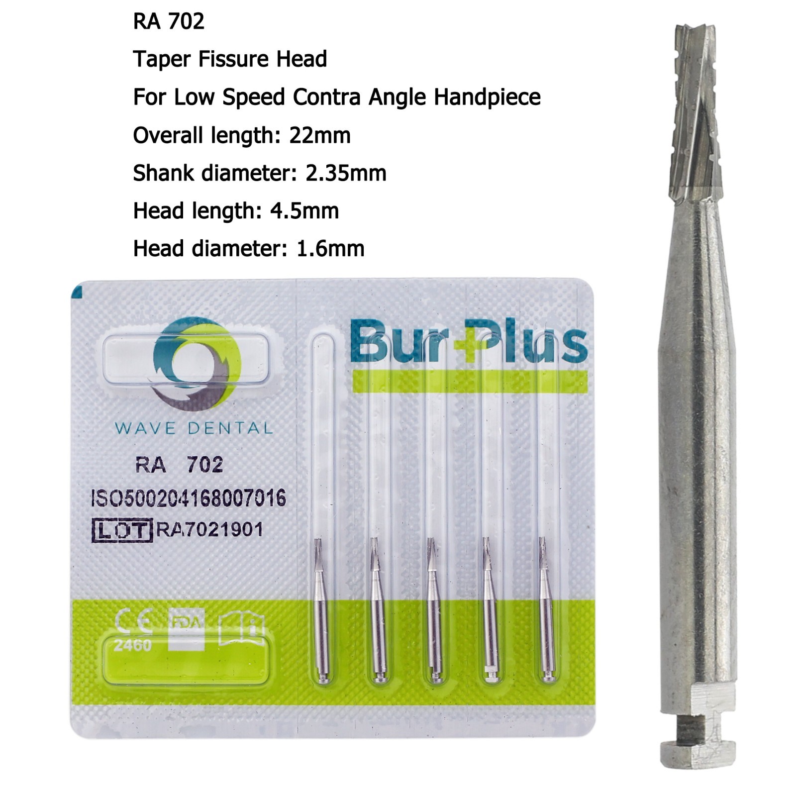 Wave Dental Carbide Burs Latch Round RA 2 4 5 6 8 702 For Low Speed Contra Angle