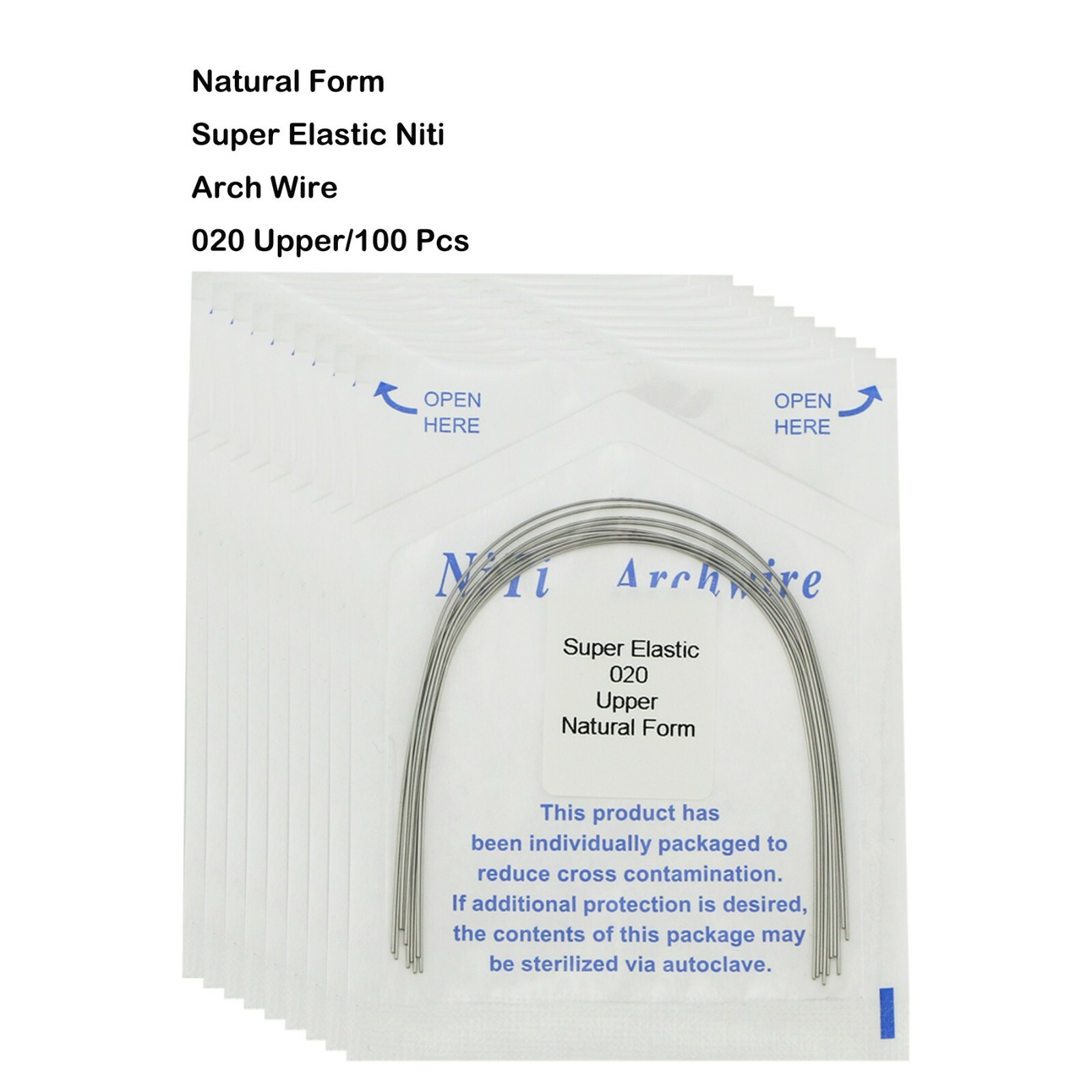Dental Orthodonic Niti Arch Wire Natural Form Super Elastic Upper/Lower 012-020