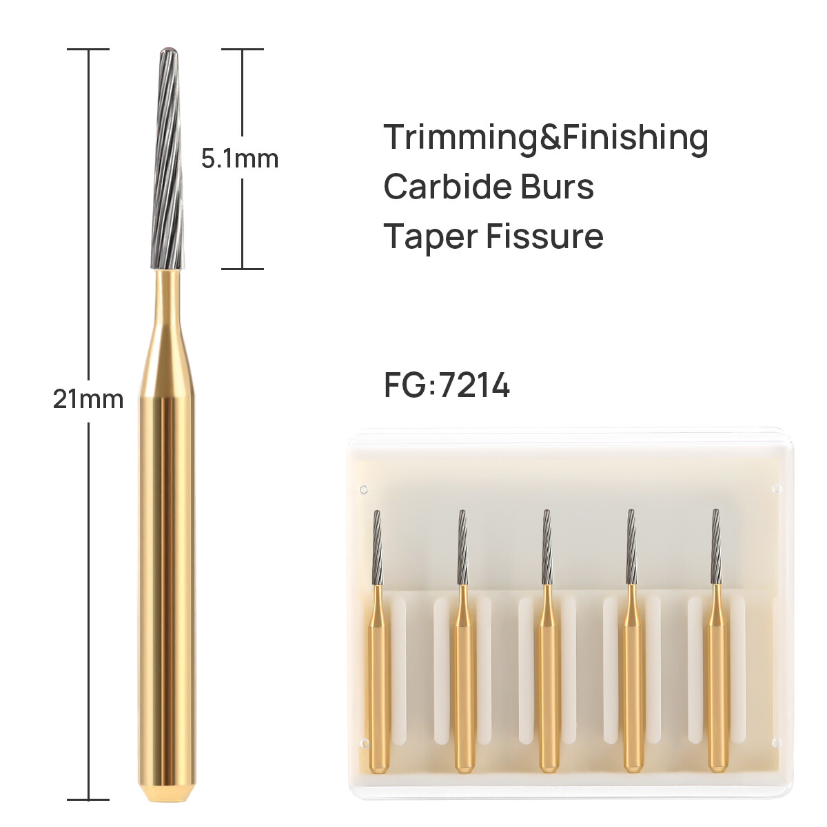 AZDENT Dental FG Tungsten Carbide Burs Dills Round Type For High Speed Handpiece