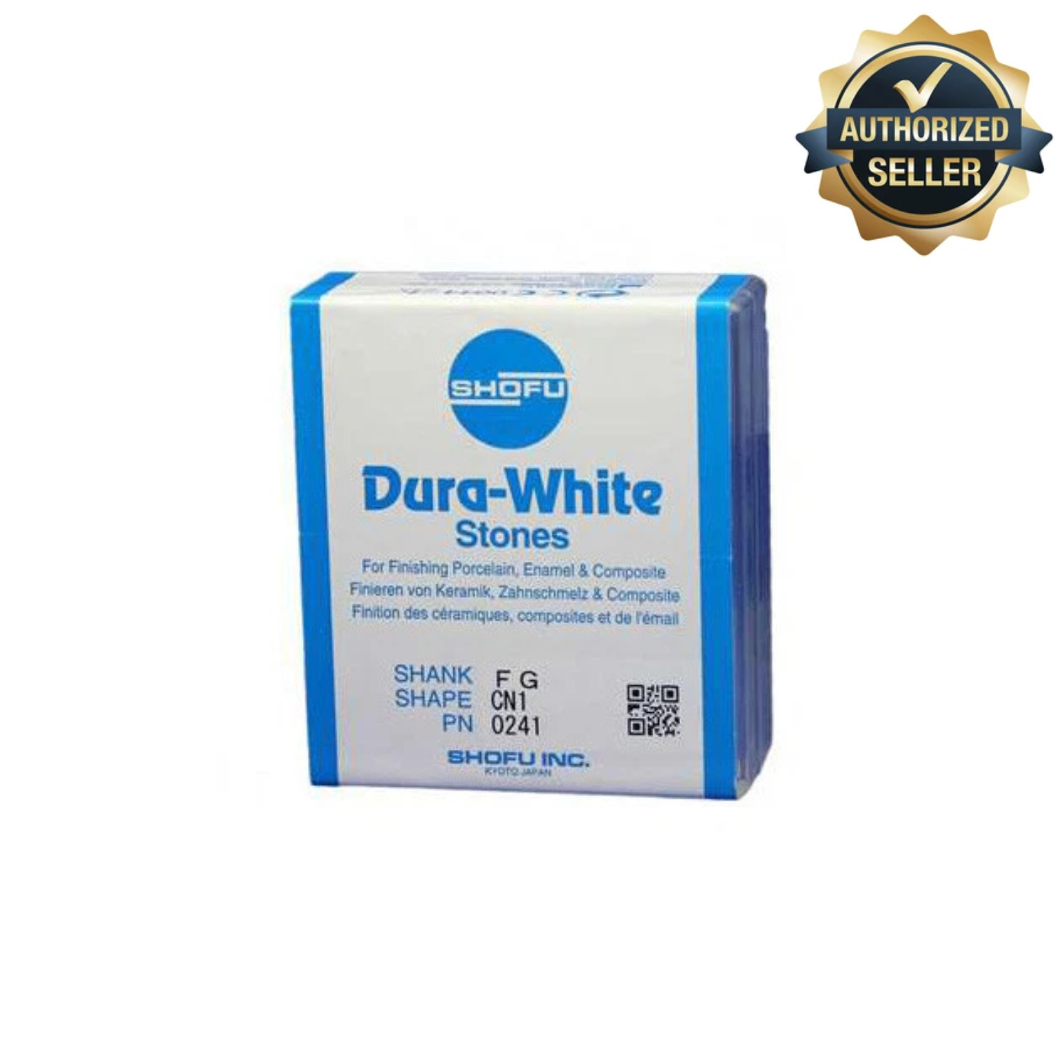 Shofu Dura-White FG FL2 Flame Finishing Stones Dental Burs 12/Pack 0244