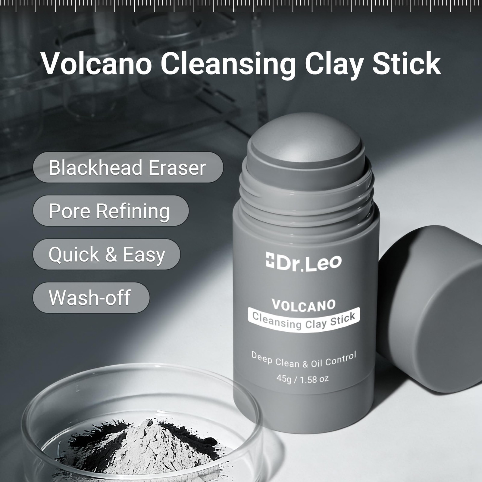 Dr.Leo Deep Pore Cleansing Blackhead Remover 1.58 Ounce (Pack of 1), Grey