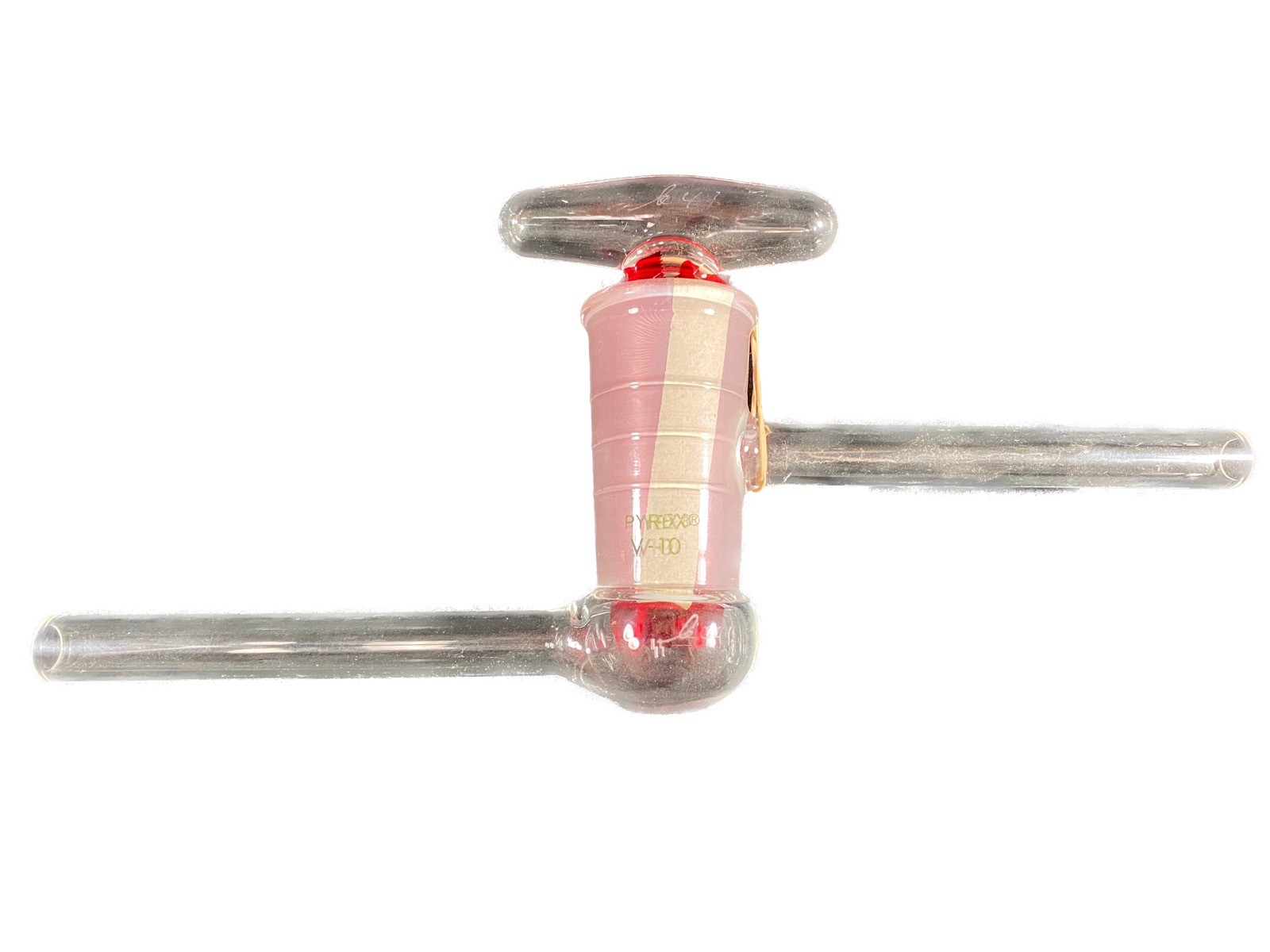 PYREX V-10 High Vacuum Stopcock Oblique 10mm Bore Hollow 320mm Length 15mm O.D.