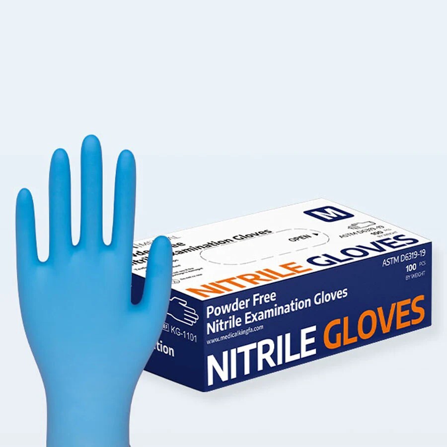 KINGFA  MEDICAL NITRILE EXAMINATION GLOVES POWDER FREE 100PCS