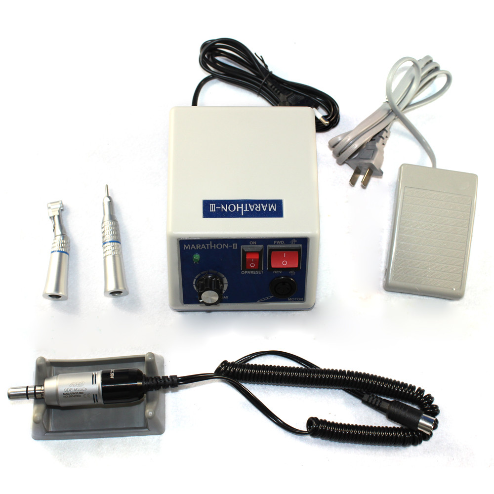 Dental Lab Micro Motor Marathon Polisher Machine+35000 RPM Handpiece+10 Burs New