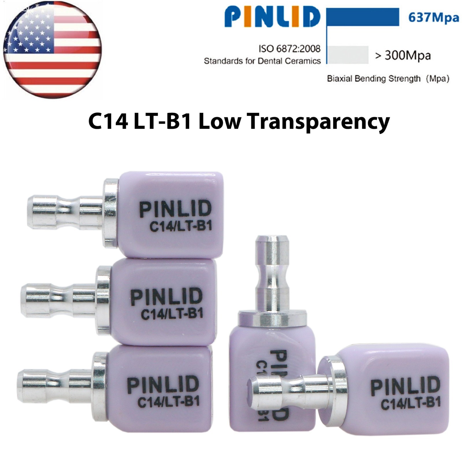 US C14 LT Low Transparency Glass Ceramic Blocks Lithium Disilicate CAD/CAM Cerec