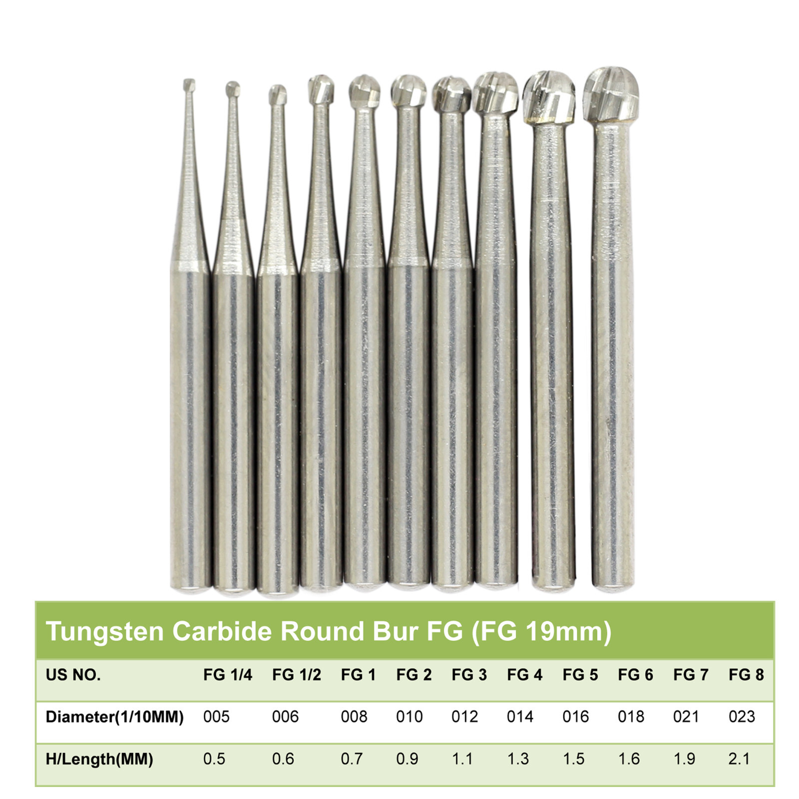Wave Dental Surgical Burs Round Carbide FG SURG 1 2 4 6 Long 25mm High Speed Bur