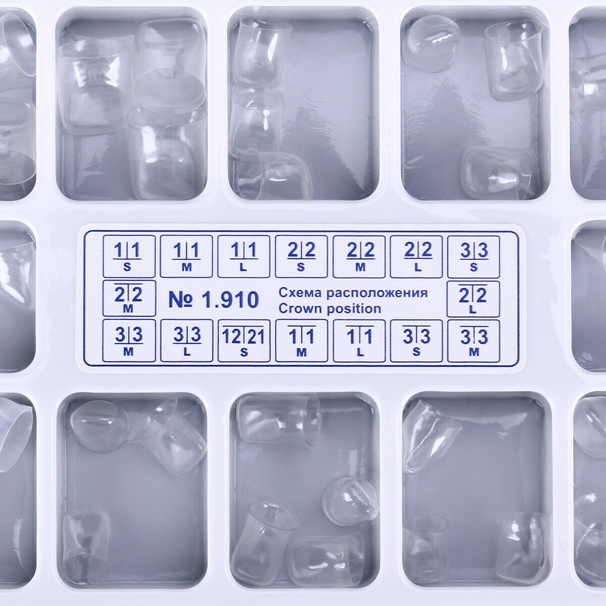 64Pcs Dental Anterior Transparent Crowns Deciduous For Adult/Kids Matrix Veneers