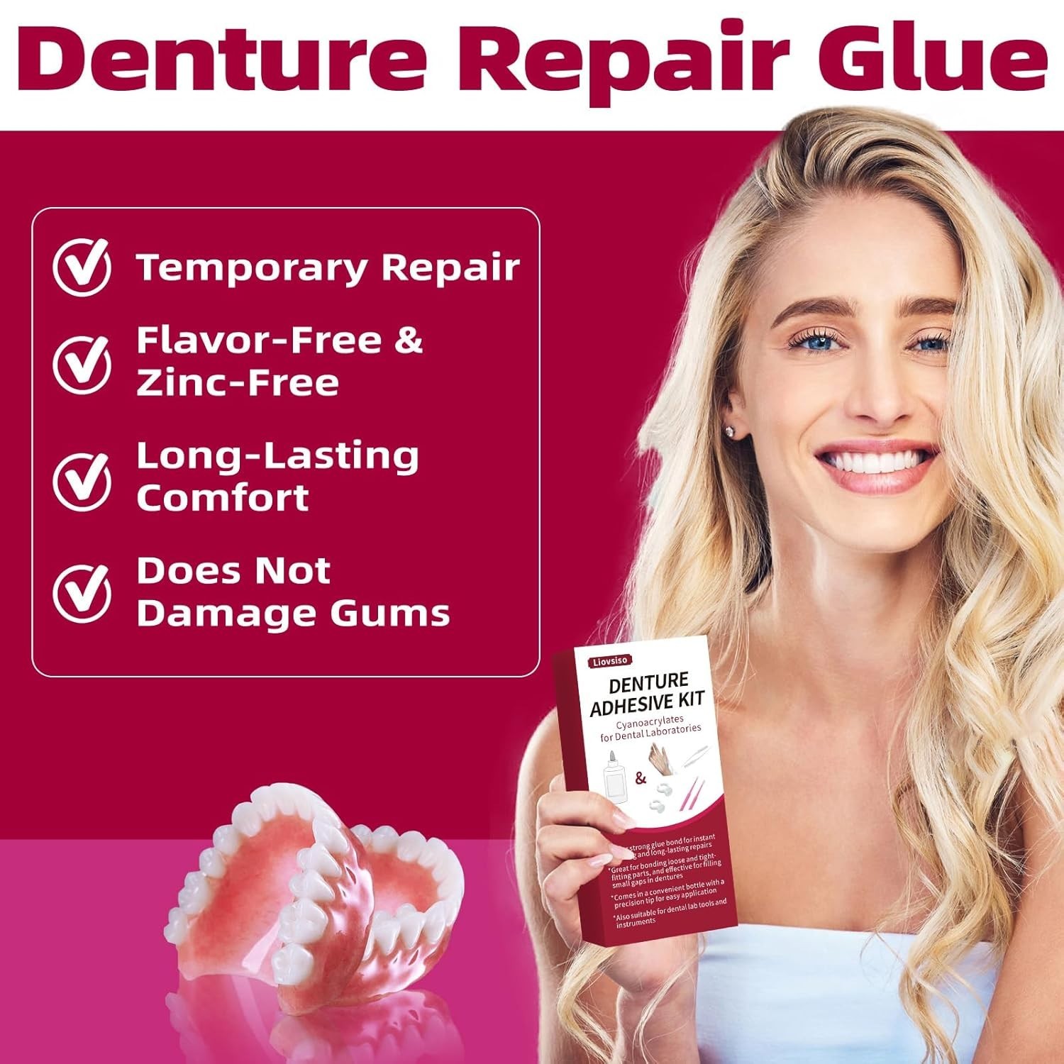 Dental Lab Instant Bonding Dental Glue 1oz, Repair Cracks & Secure Loose Teet…