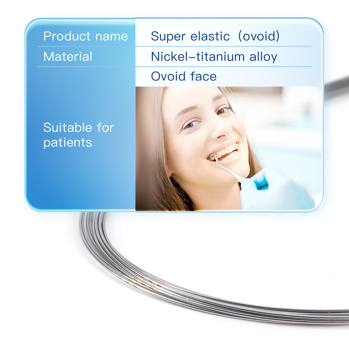 AZDENT Alambres de arco redondo superelástico Niti de ortodoncia dental Ovoide