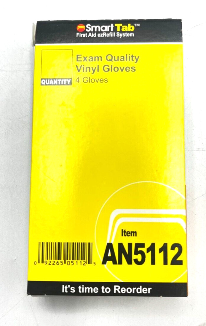 LOT OF 5 FIRST AID ONLY AN5112 INCLUDES 4 EXAM QUALITY VINYL GLOVES IN BOX