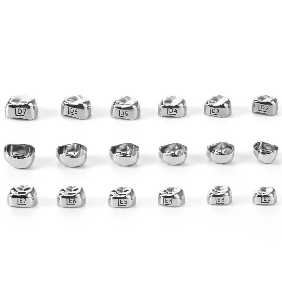 5Pcs Dental Stainless Steel Kids Primary Molar Crowns Pediatric crown 48 Size