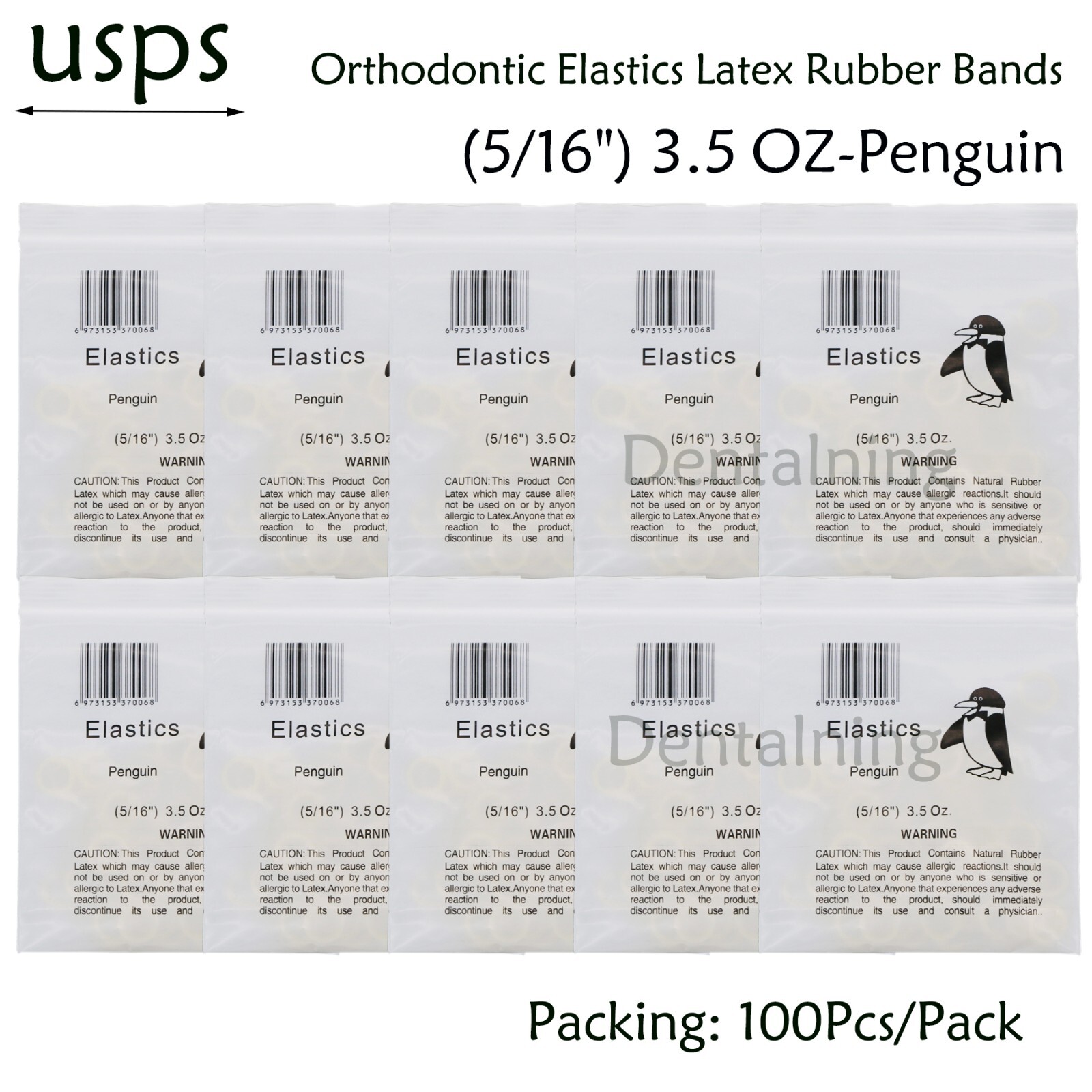 US Dental Ortho Elastics Latex Braces Orthodontic Rubber Bands 3.5 5.0 6.5 OZ