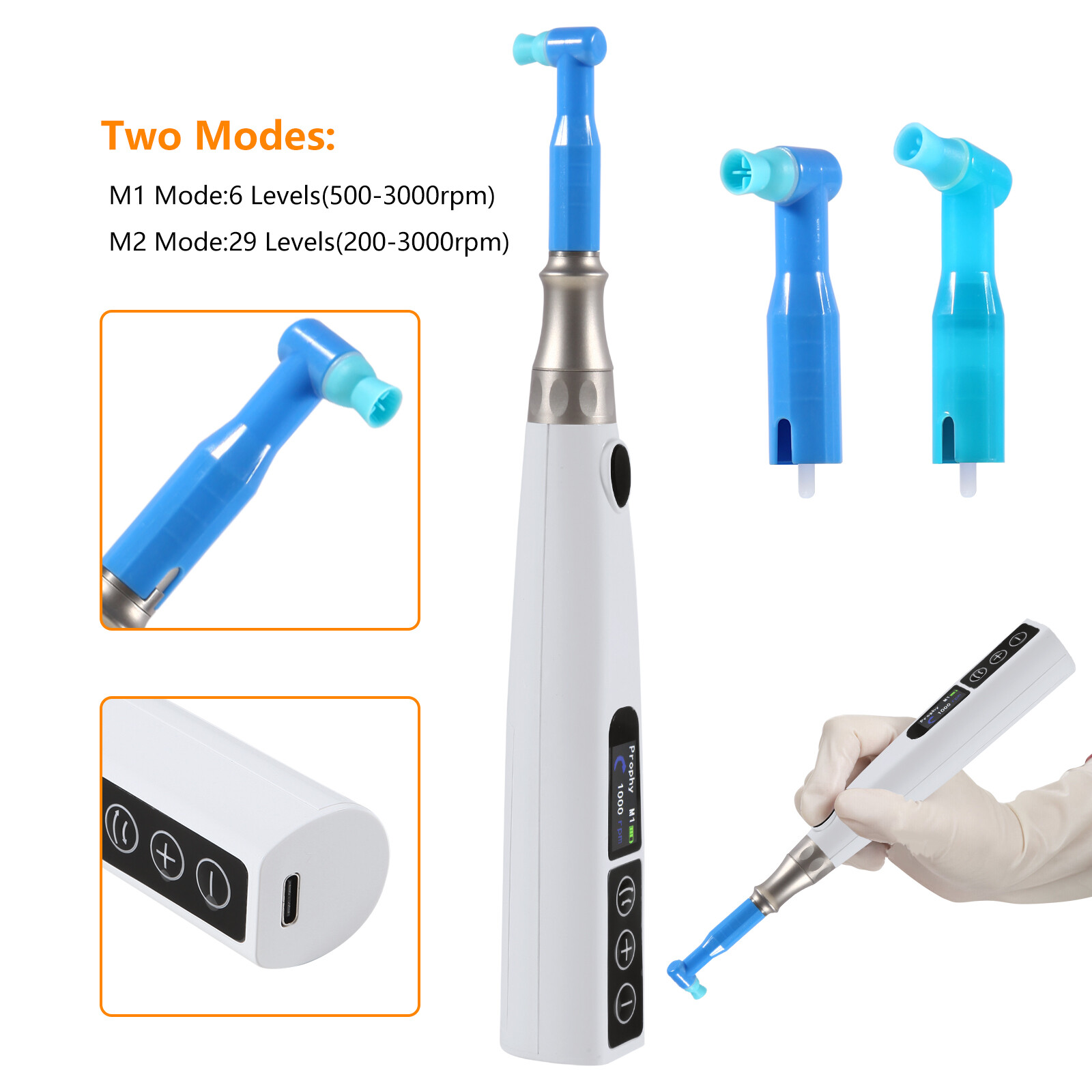 Dental Electric Hygiene Prophy Handpiece /Prophy Angles /Polishing LED Motor ns