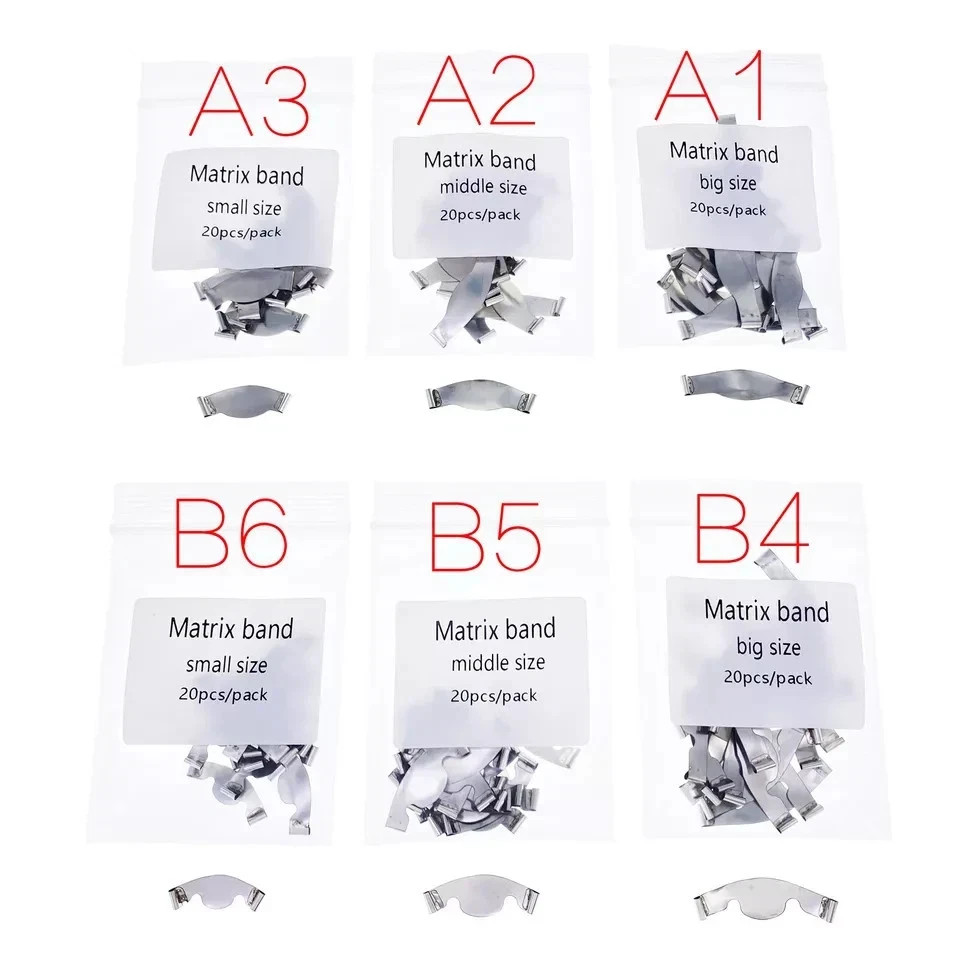 20 Pcs/Pack Dental Springclip Saddle Contoured Metal Matrices Matrix Band Tools