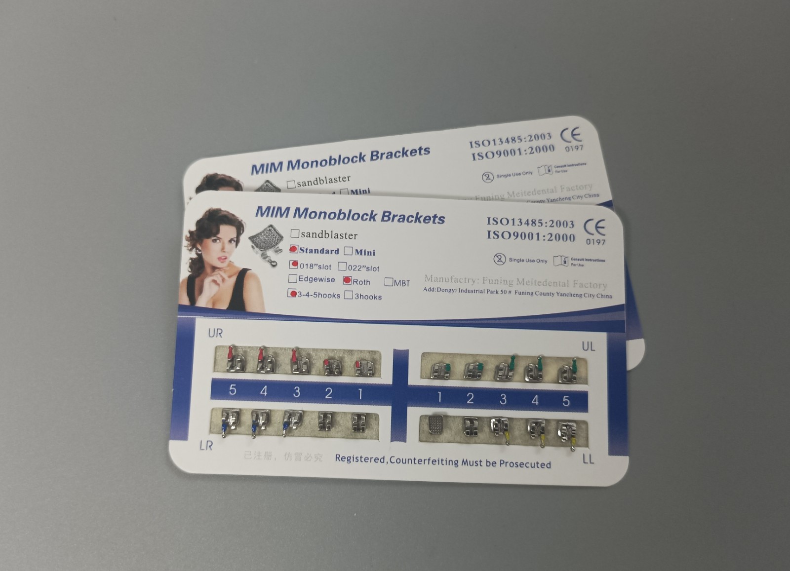Dental Orthodontic Metal Bracket MIM Monoblock Standard Roth 018 345 hooks