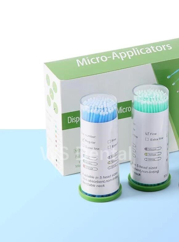 100Pc Dental Micro Applicator Tips Cleaning Brush Disposable Microbrush Bendable