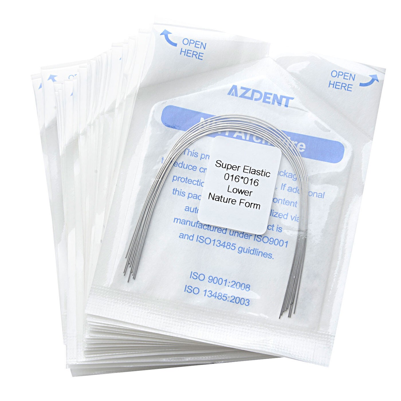 AZDENT Dental Orthodontic Super Elastic NITI Rectangular Arch Wires 10Pcs/Pack