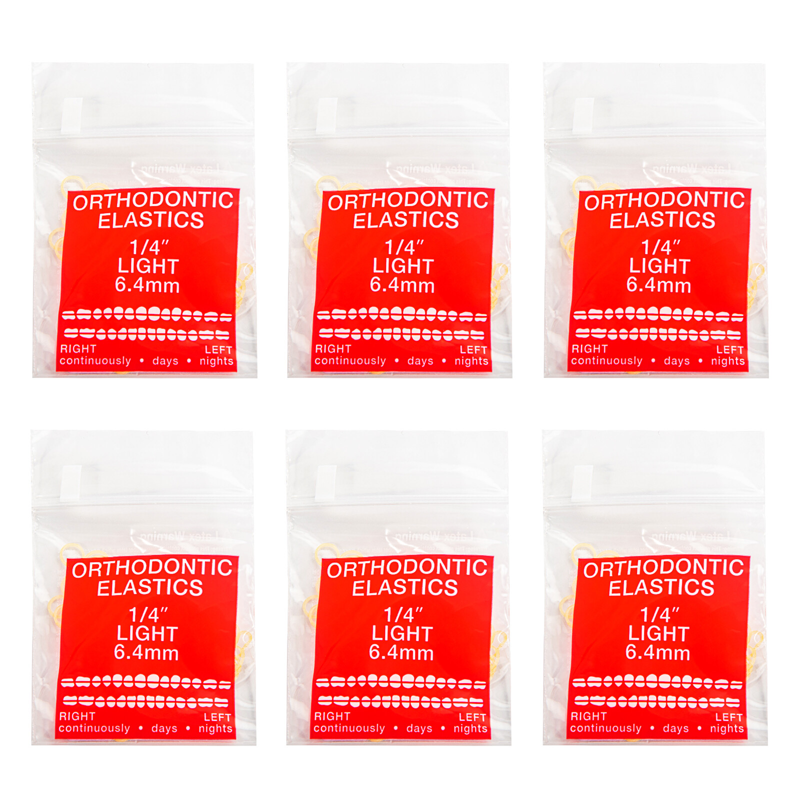 Dental Orthodontic Intraoral Elastic Latex Rubber Bands Light / Medium / Heavy