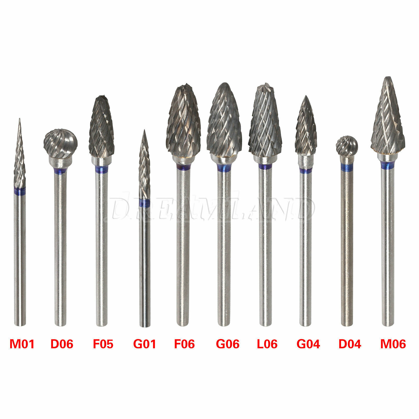 10 Dental Tungsten Carbide Cutter Burs Plaster Alloy Acrylic Drill 2.35MM HP2.35